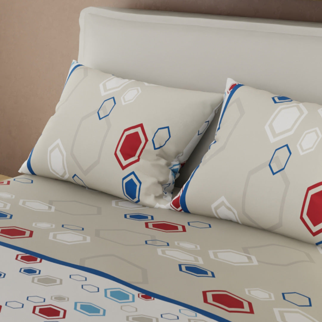 Juego De Sábanas Con Cortinas Mosaico Moderno