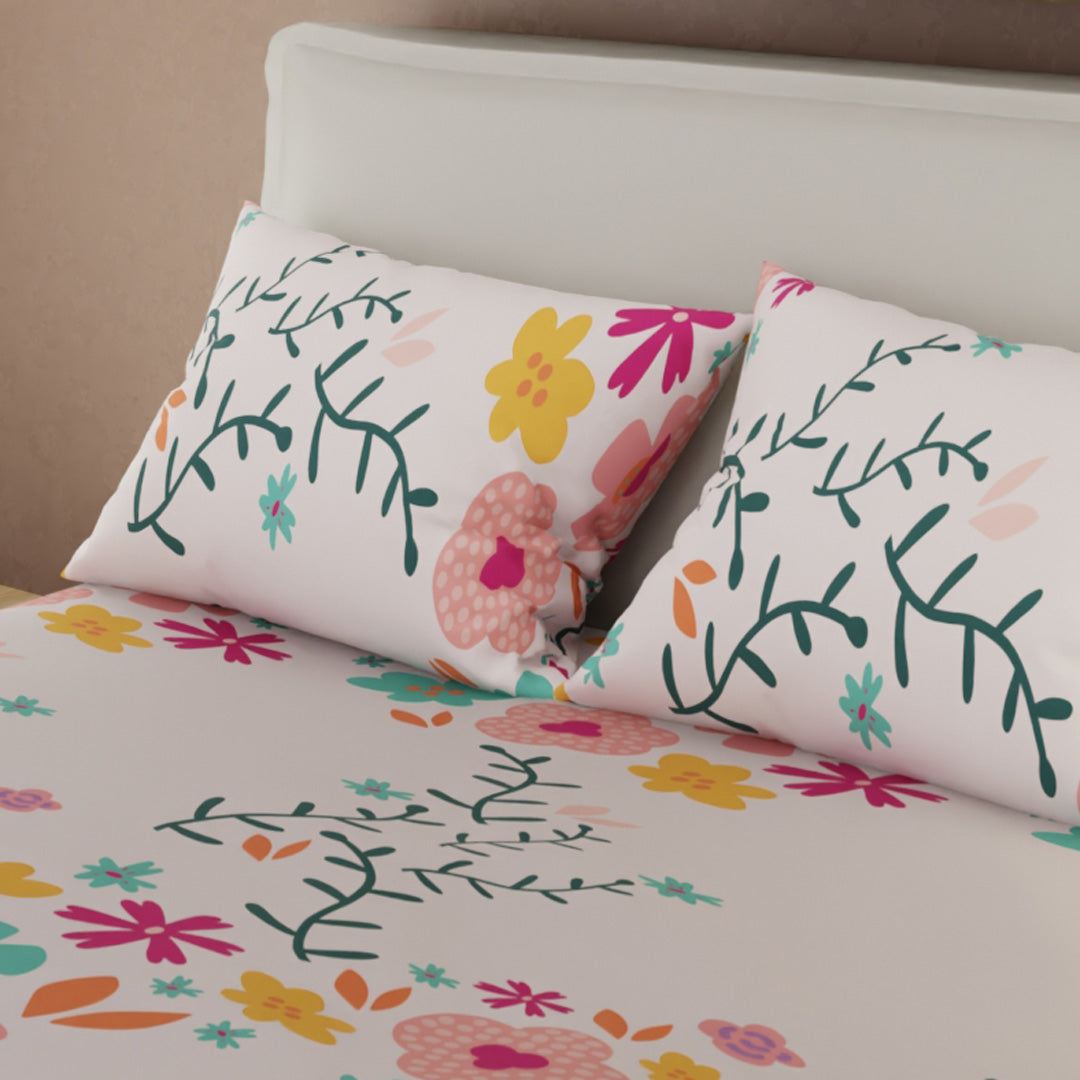 Juego De Sábanas Con Cortinas Ramillete De Colores
