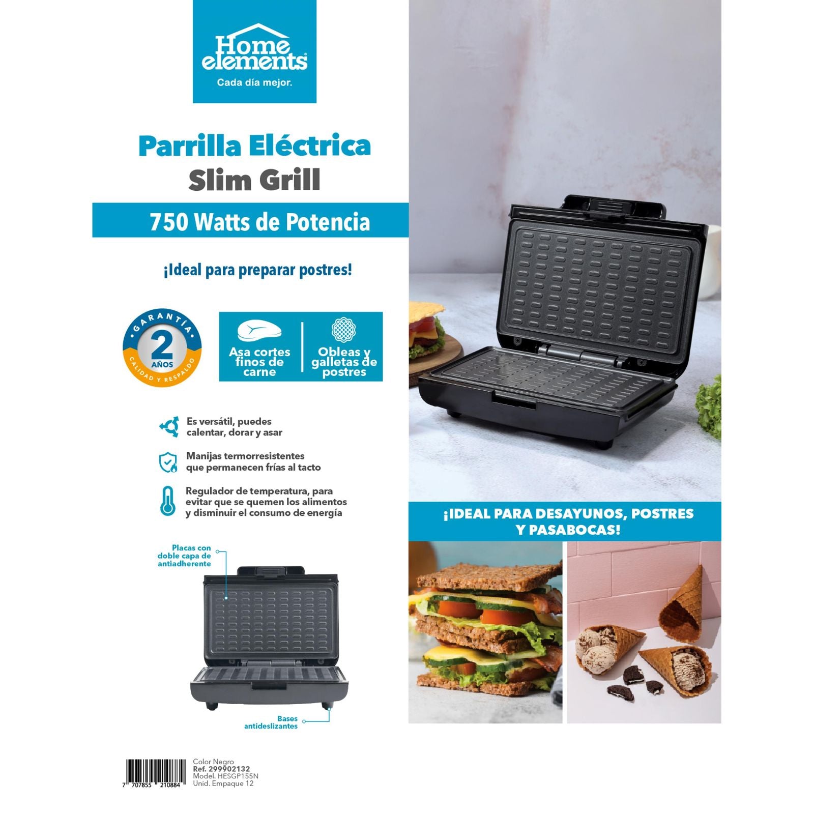 Slim Grill Parrilla Electrica Hesgp155N