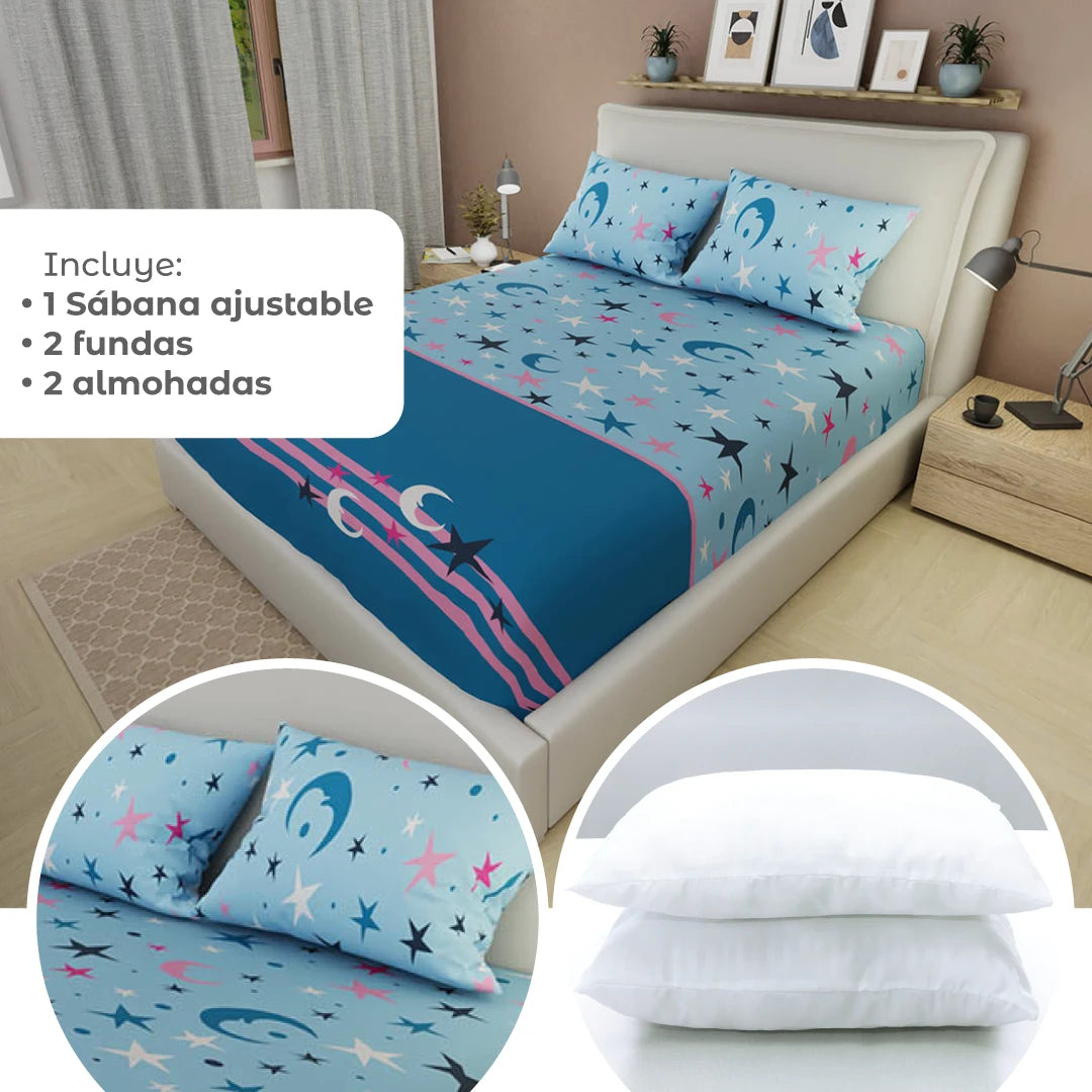 Combo 5 En 1 Azul - Estrellas