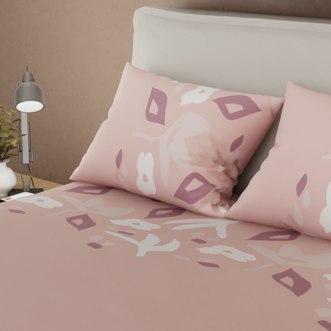 Juego De Sábanas De 250 Hilos Dulce Abstracción Rosa