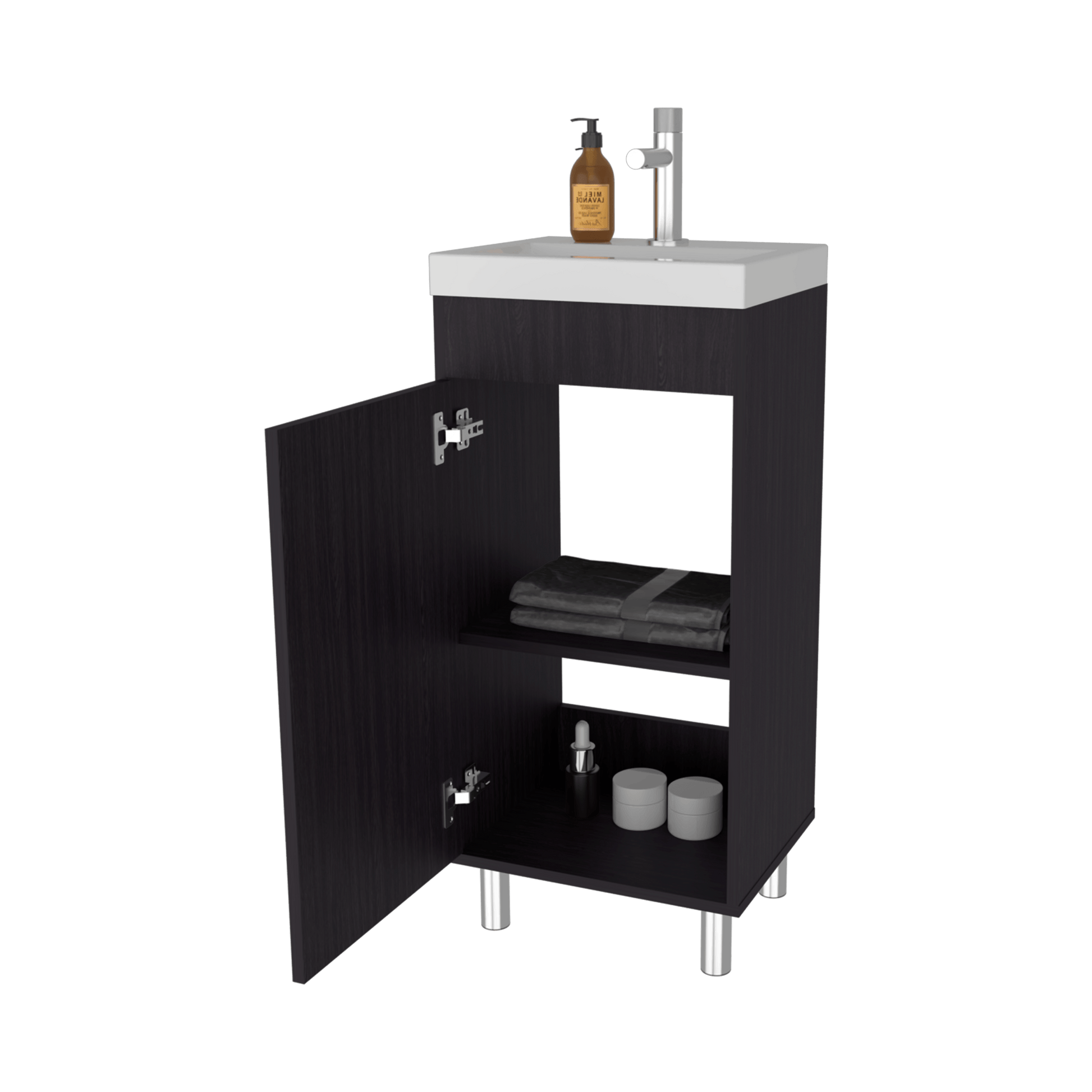 Mueble De Baño Rivera  84X40X32 Rta Wengue Zf