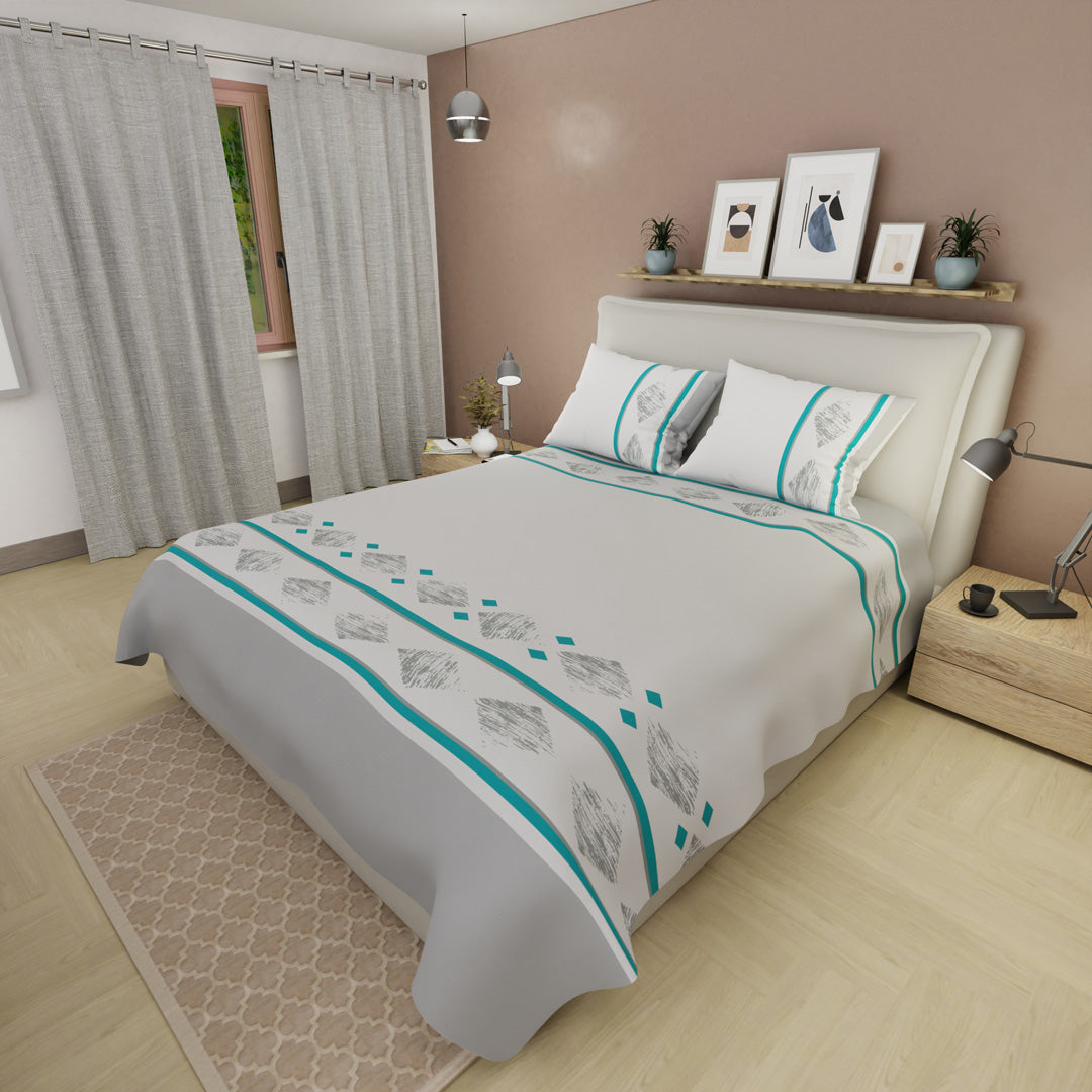 Juego De Sábanas De 250 Hilos Rombos Esbozados