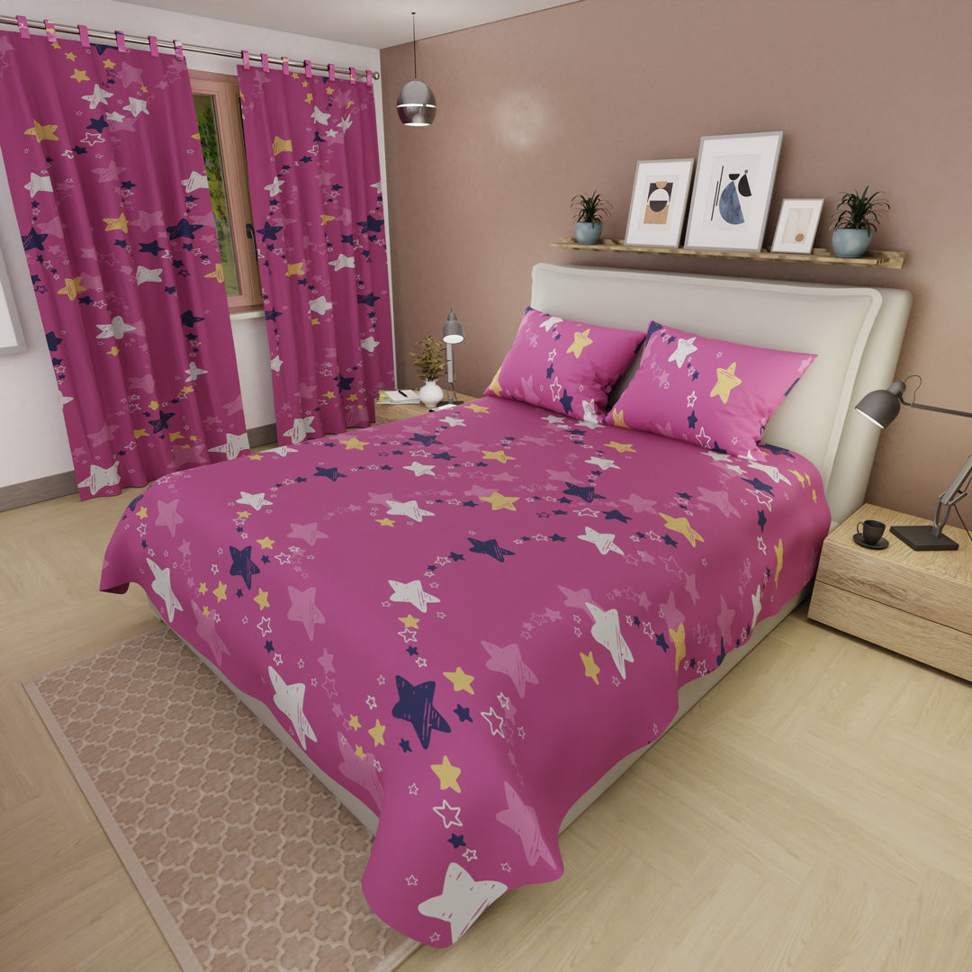 Juego De Sábanas Con Cortinas Universo Pop