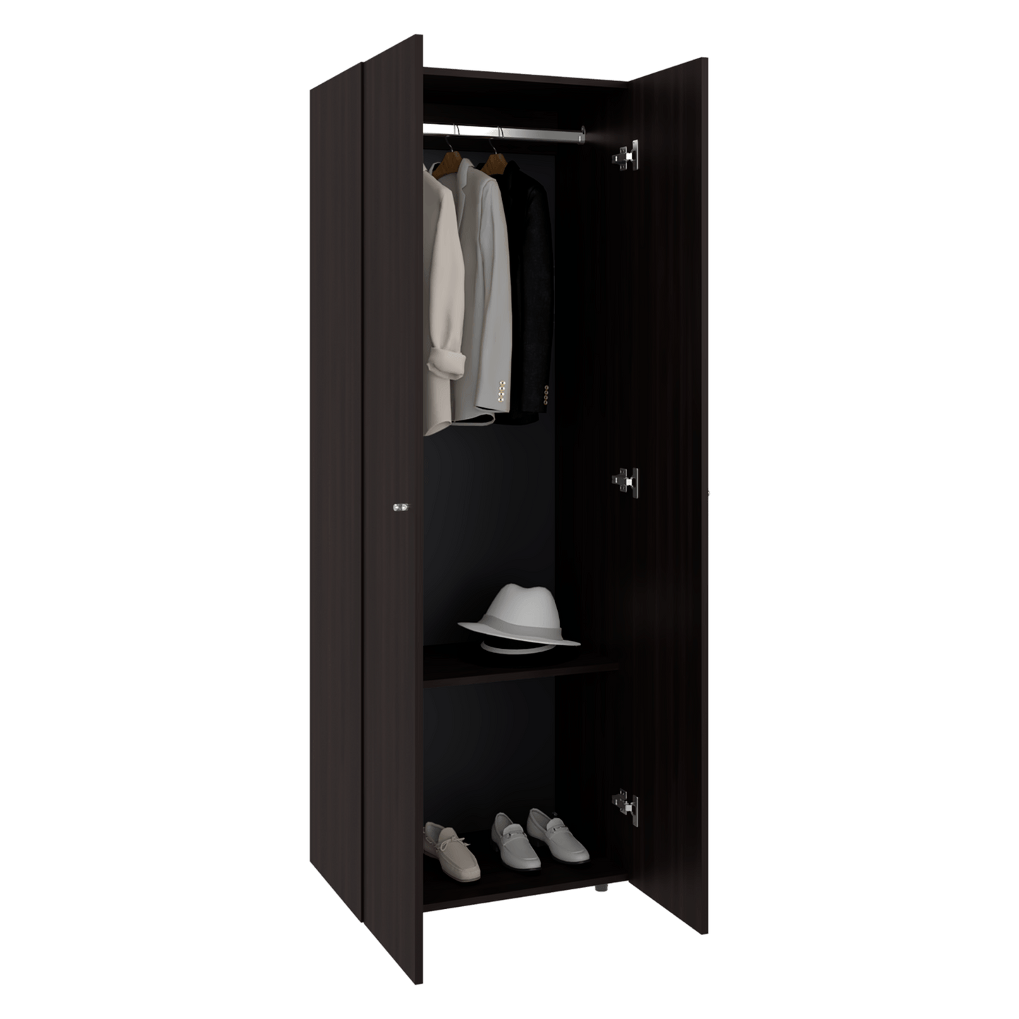 Closet 2 Puertas E1 Tuhogar 170X60X40 Rta Nogal Negro Zf