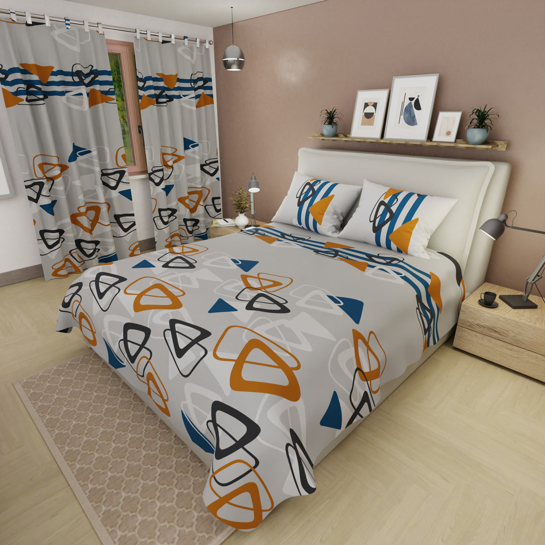 Juego De Sábanas Con Cortinas Vórtice Cromático