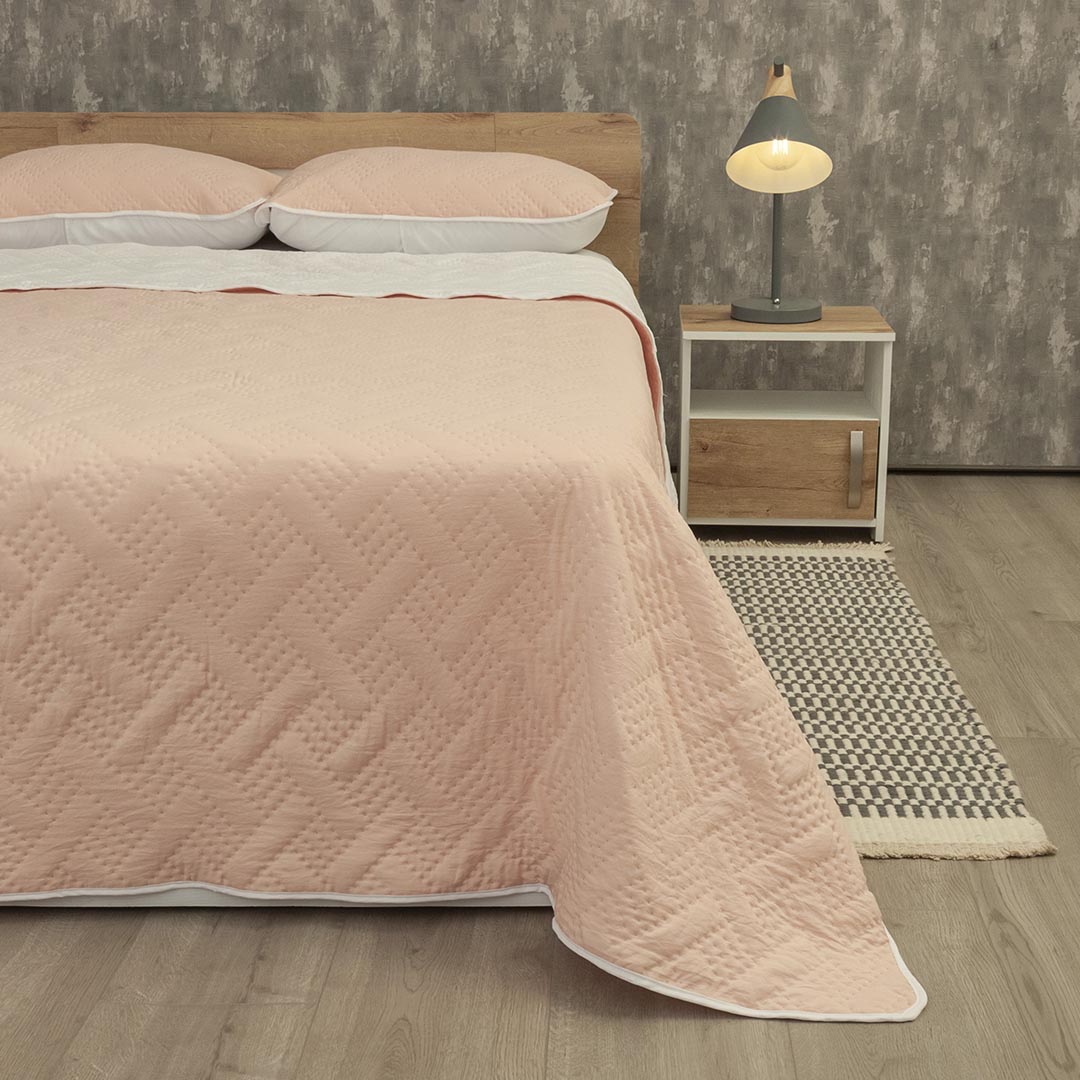 Cubrelecho Termosellado Cotton Sense Solo Fondo Rosa