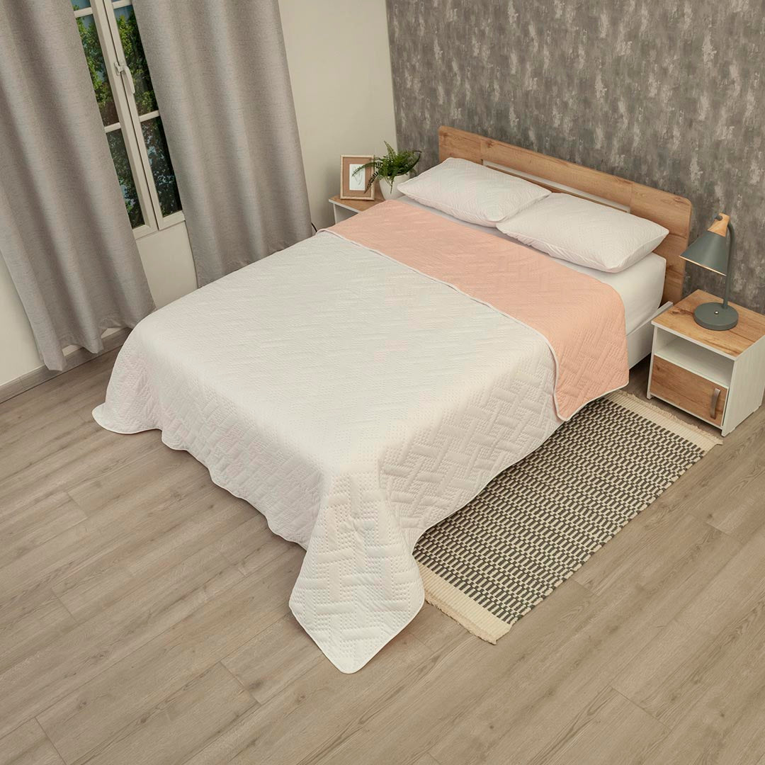 Cubrelecho Termosellado Cotton Sense Solo Fondo Rosa