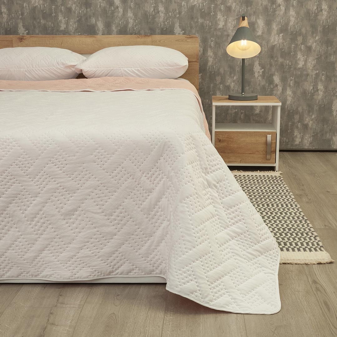 Cubrelecho Termosellado Cotton Sense Solo Fondo Rosa