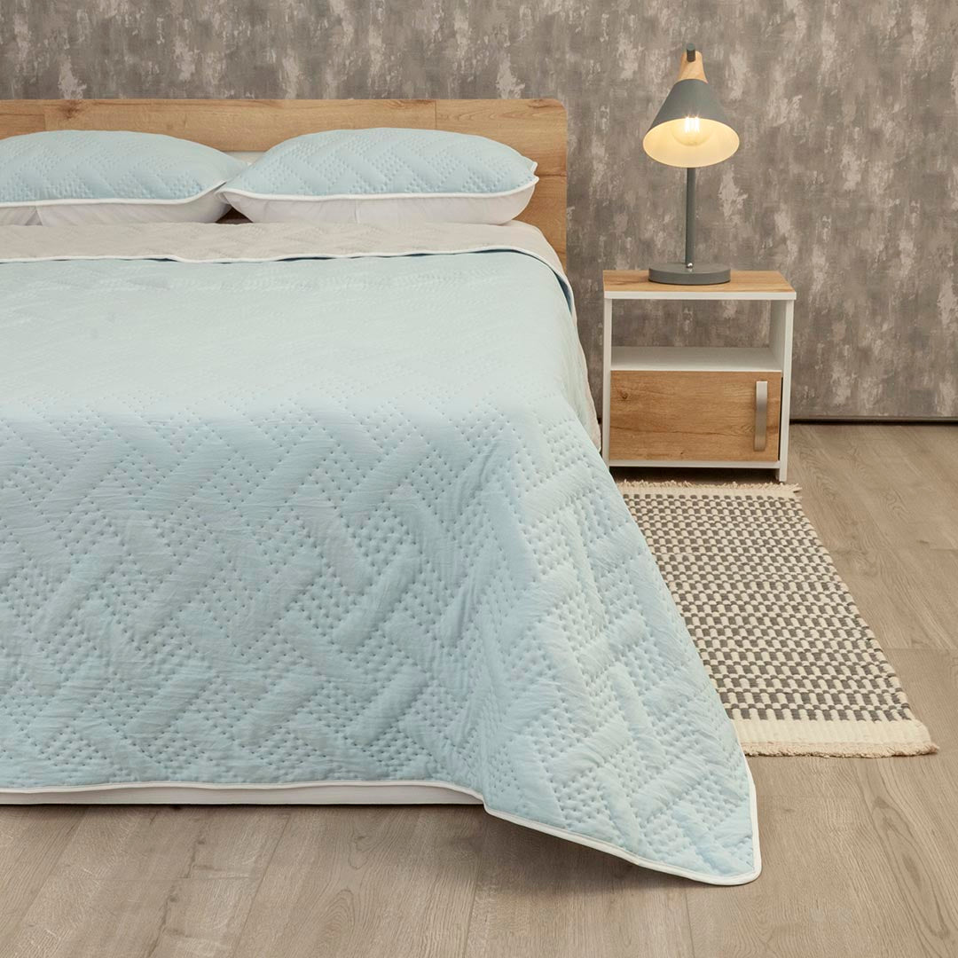 Cubrelecho Termosellado Cotton Sense Solo Fondo Azul