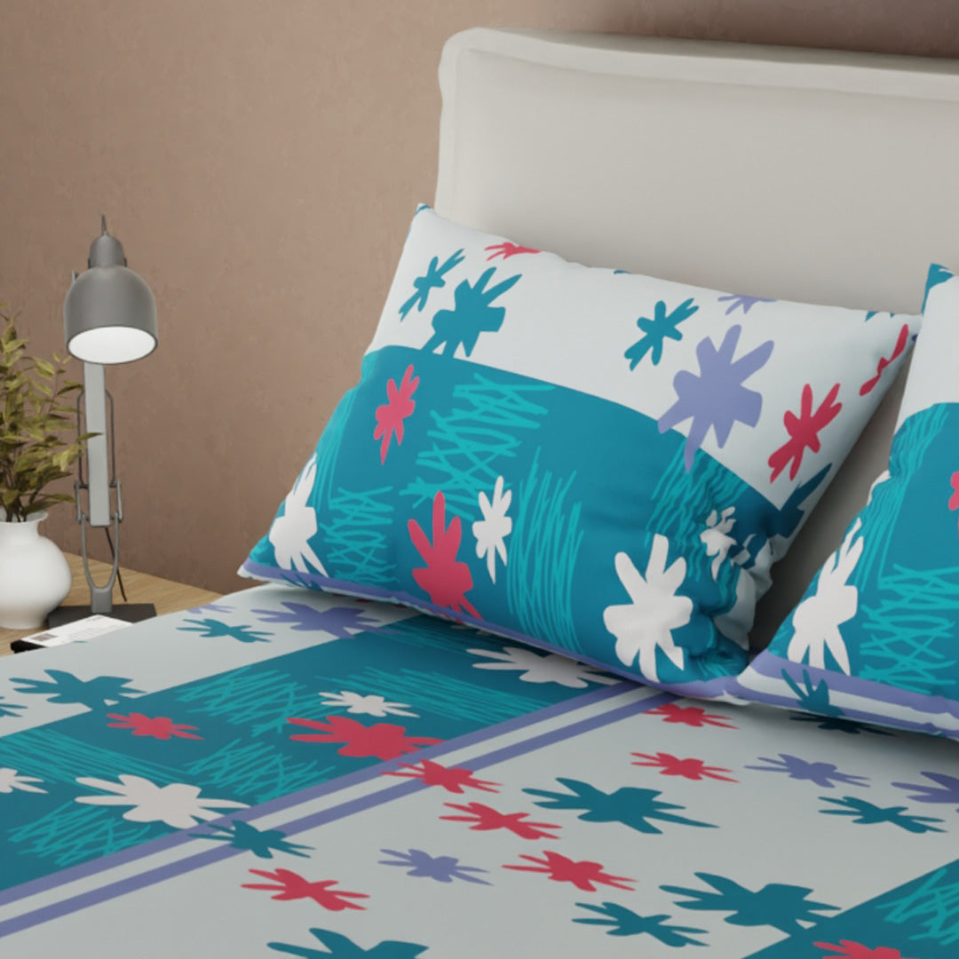Sábana Ajustable Ensoñación Floral Turquesa