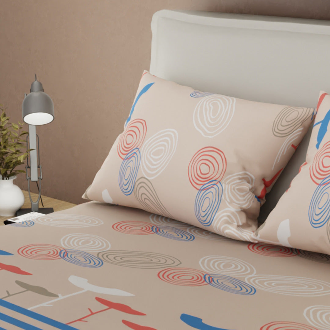 Sábana Ajustable Espiral De Sueños Crema