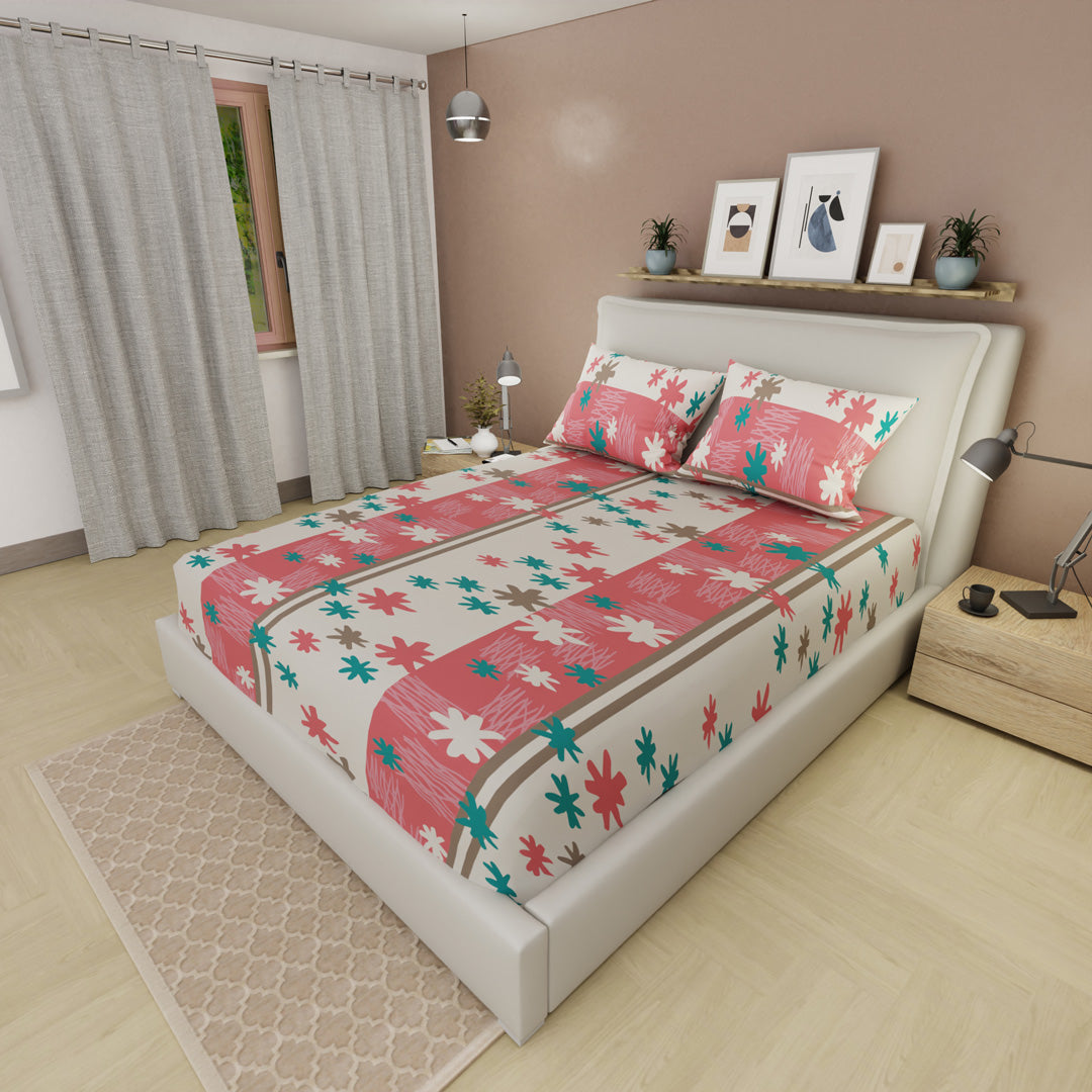 Sábana Ajustable Ensoñación Floral Rosa