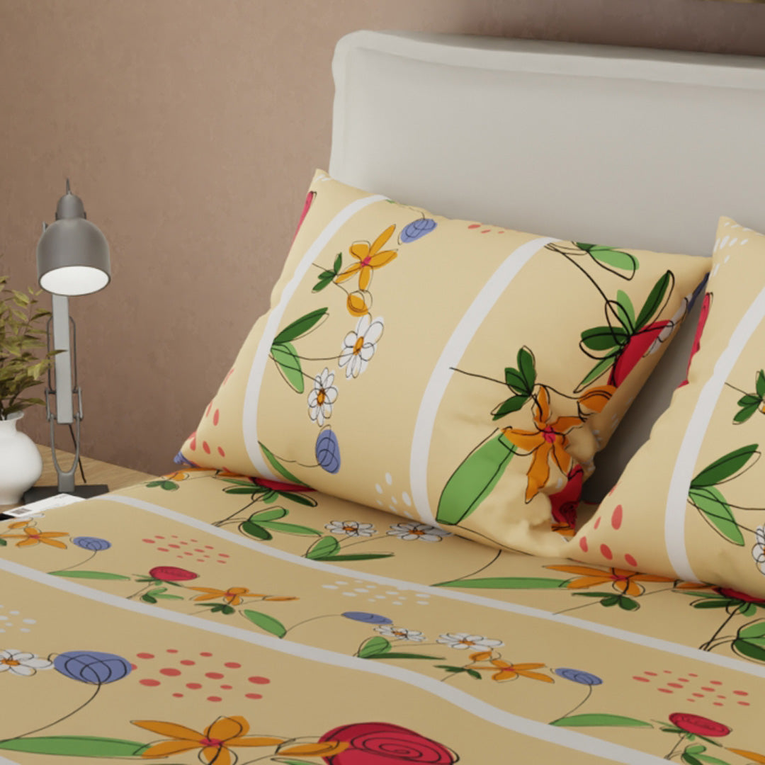 Juego De Sábanas Microfibra Suavizada Alegoría Floral