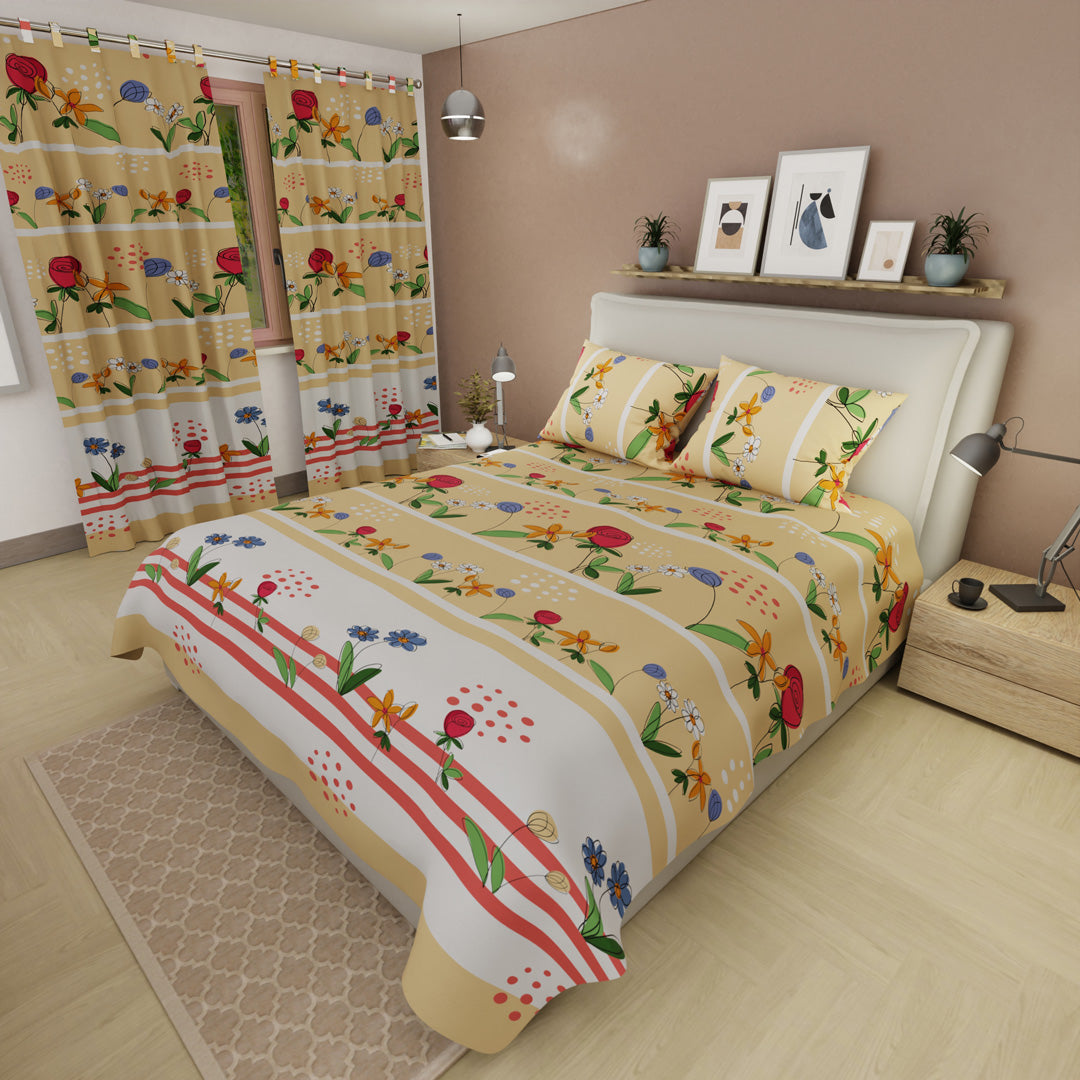 Juego De Sábanas Microfibra Suavizada Alegoría Floral