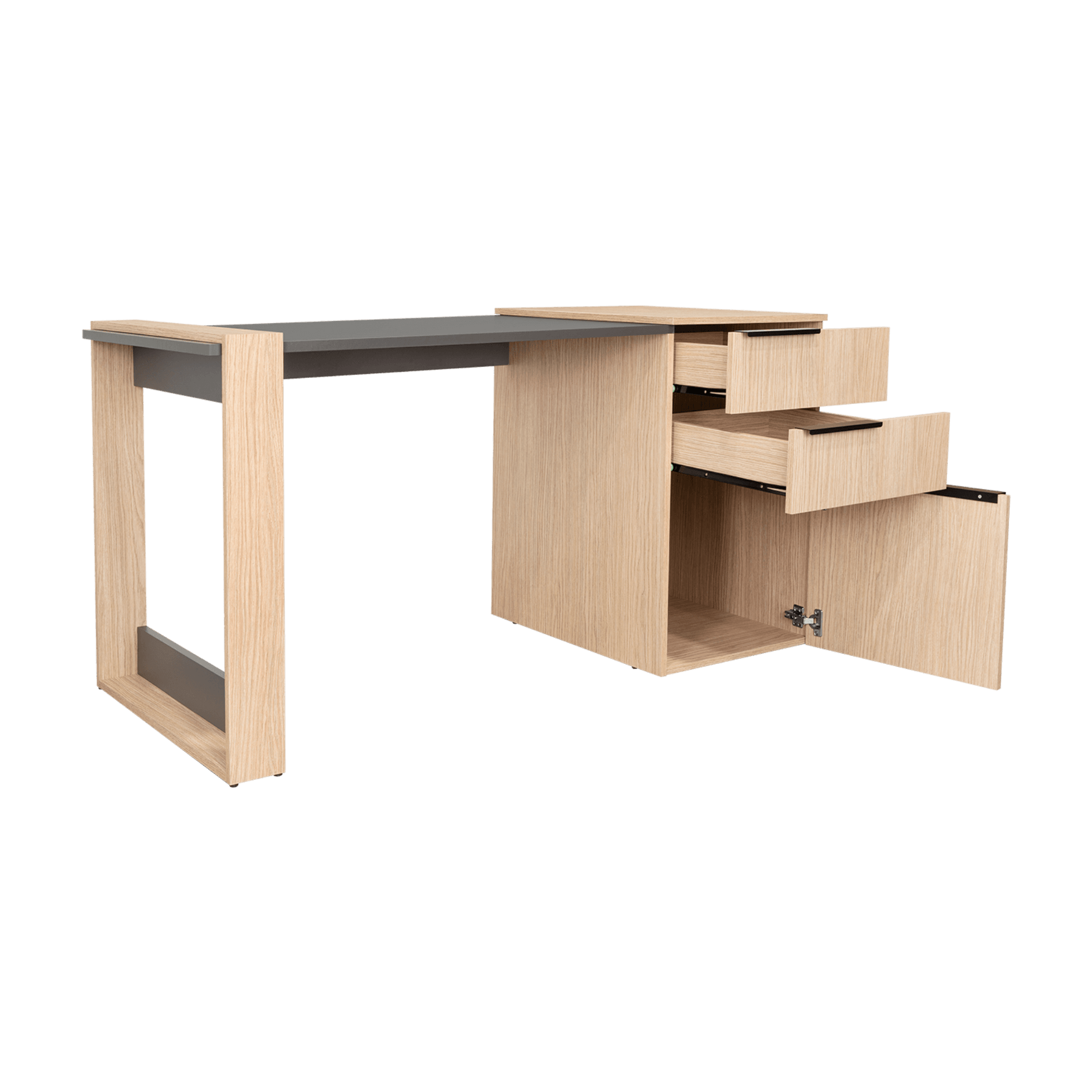 Escritorio Office 13 75X142X64 Rta Cartagena Plomo
