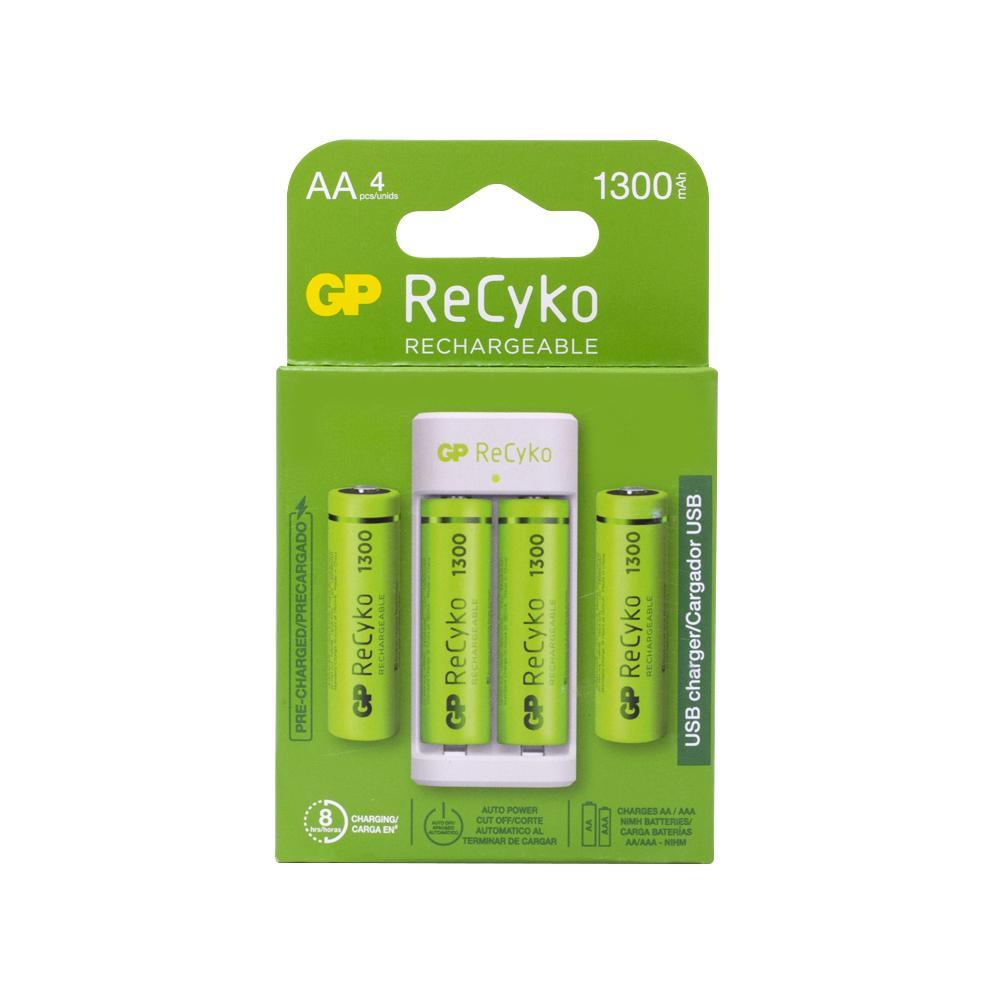 Cargador Pila Gp Usb Con 4 Pilas E2114 Pilas Aa 1300Mahgppbe211130Aahc2Lab