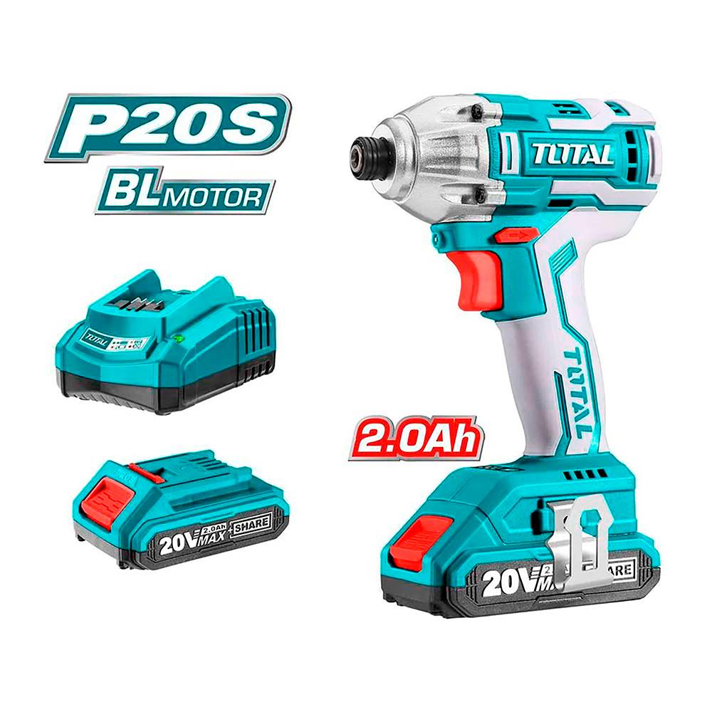 Atornillador De Impacto Inalambrico 14 20V Incluye 2 Baterias 1 Cargador Super Select Total Utirli2017