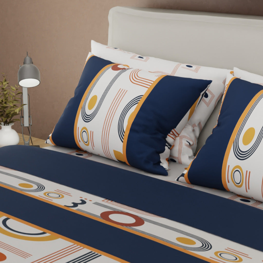 Juego De Sabanas Style 4 Fundas Órbita Azul