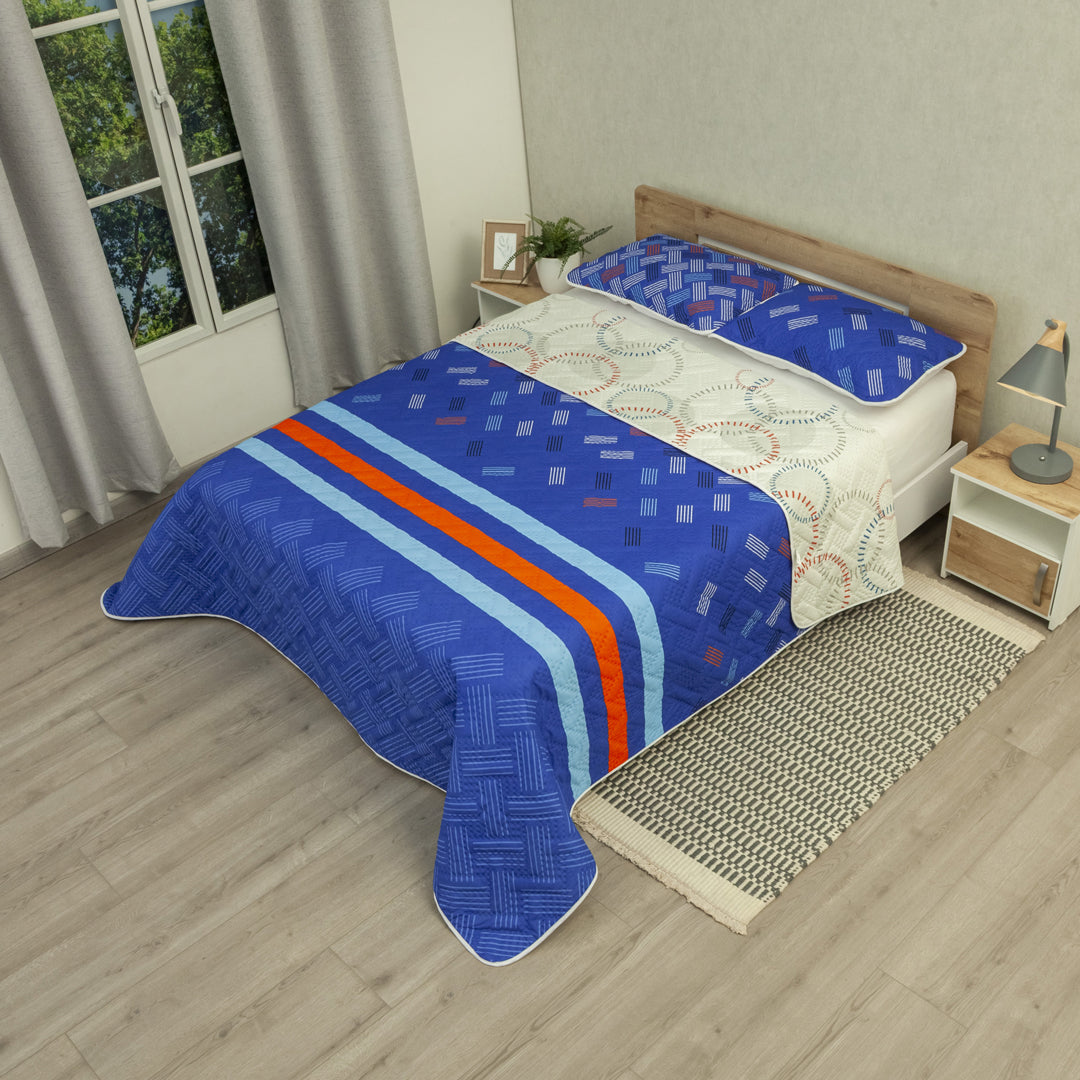 Cubrelecho Doble Faz Termosellado  City Code Azul