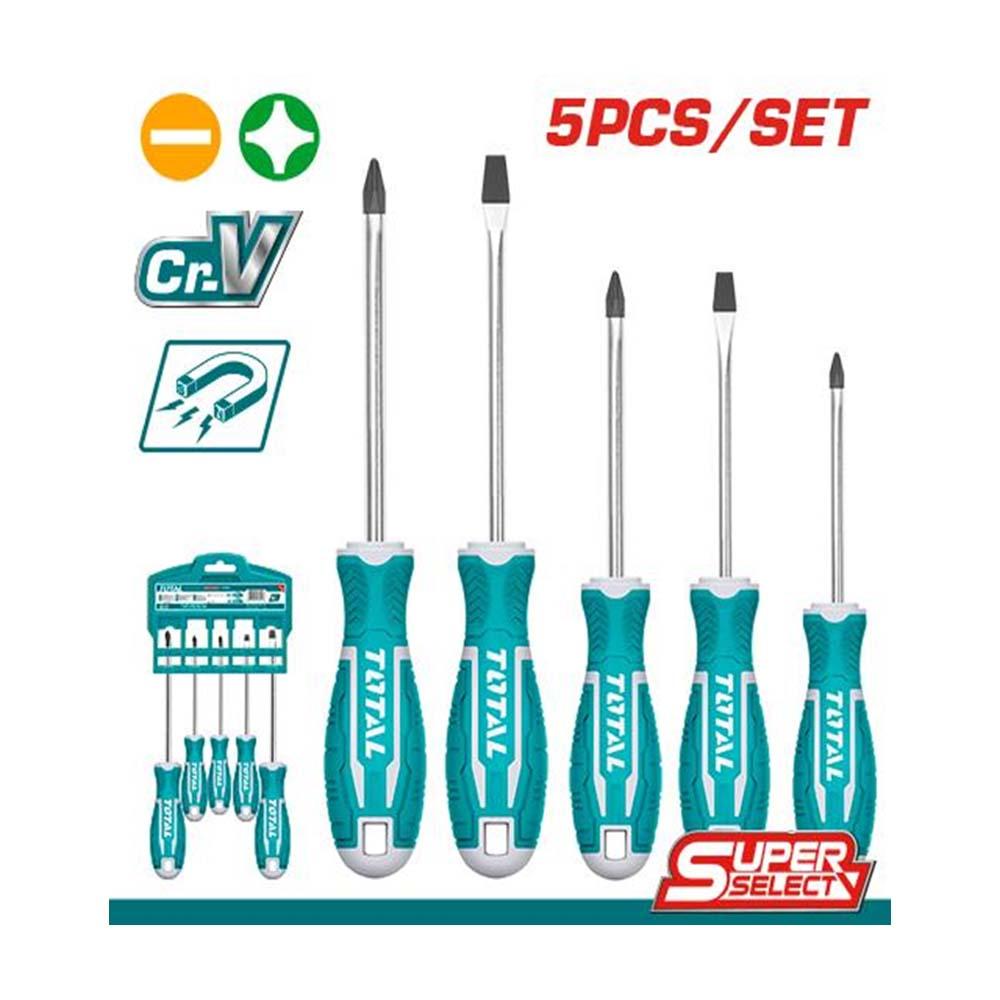 Destornillador Cromo Vanadium Juego X 5 Pzs Super Select Total Tht2506052