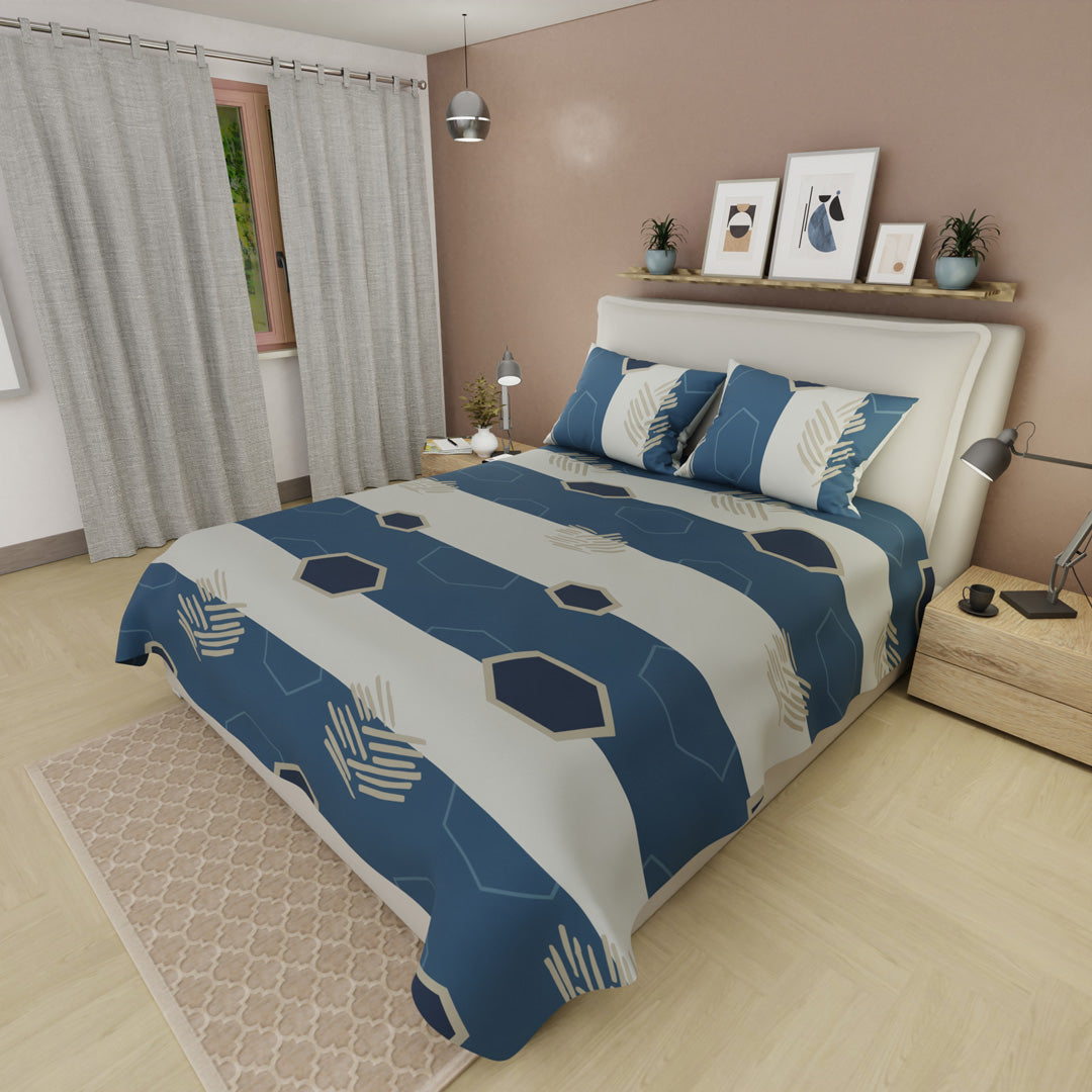 Juego De Sábanas 180 Hilos Horizonte Azul