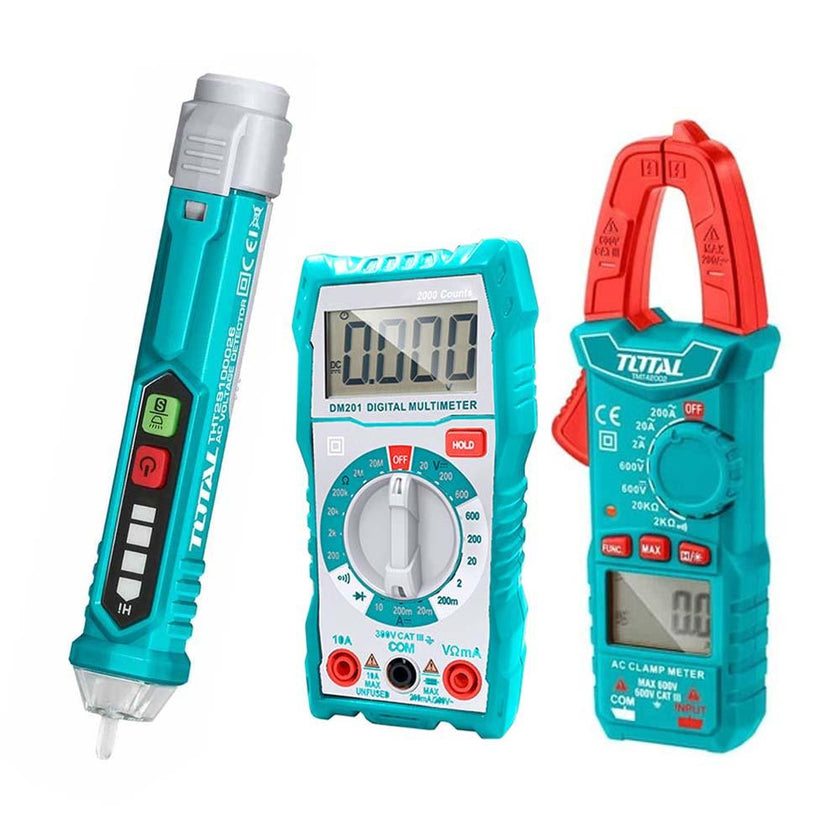 Kit Medidor De Corriente Digital Incluye Probador  Tester  Pinza Super Select Total Tmt43028