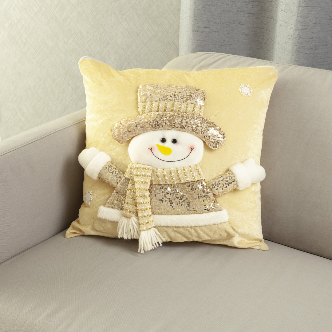 Forro Cojín Decorativo Navidad Con Aplique Don Frost