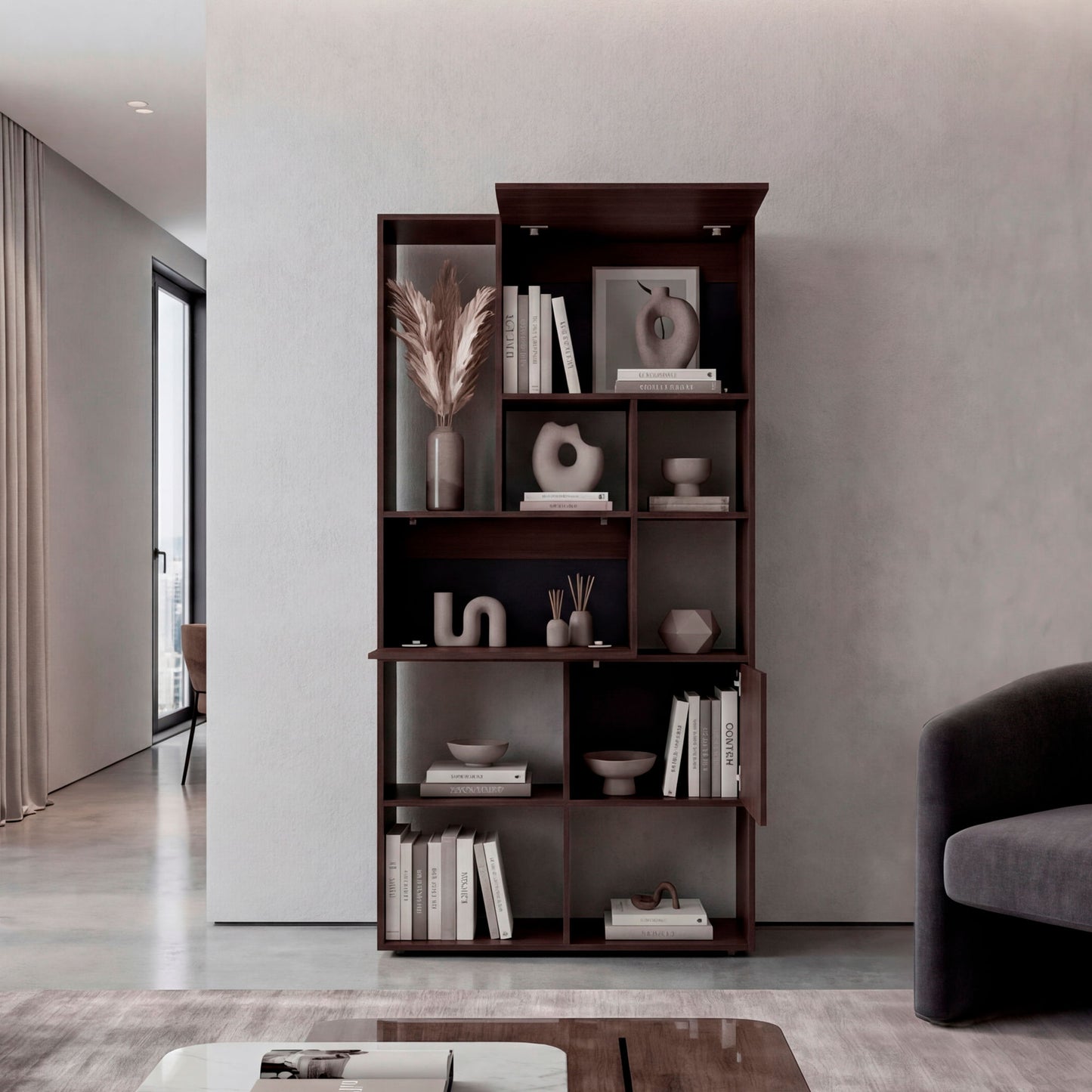 Biblioteca Anya 181X92X30 Rta Nogal Zf
