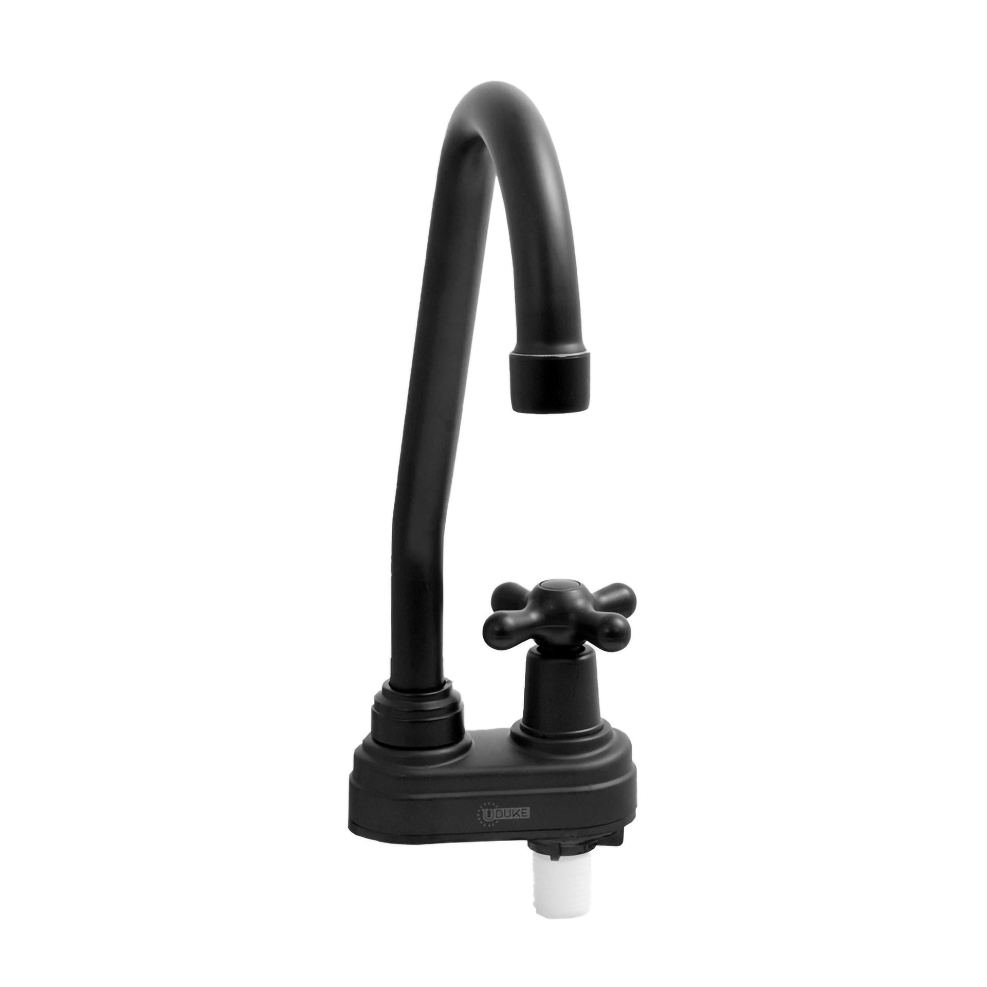 Llave Cuello Ganso Pcruceta Mesa Con Base  Negro Mate Uduke Ht1558