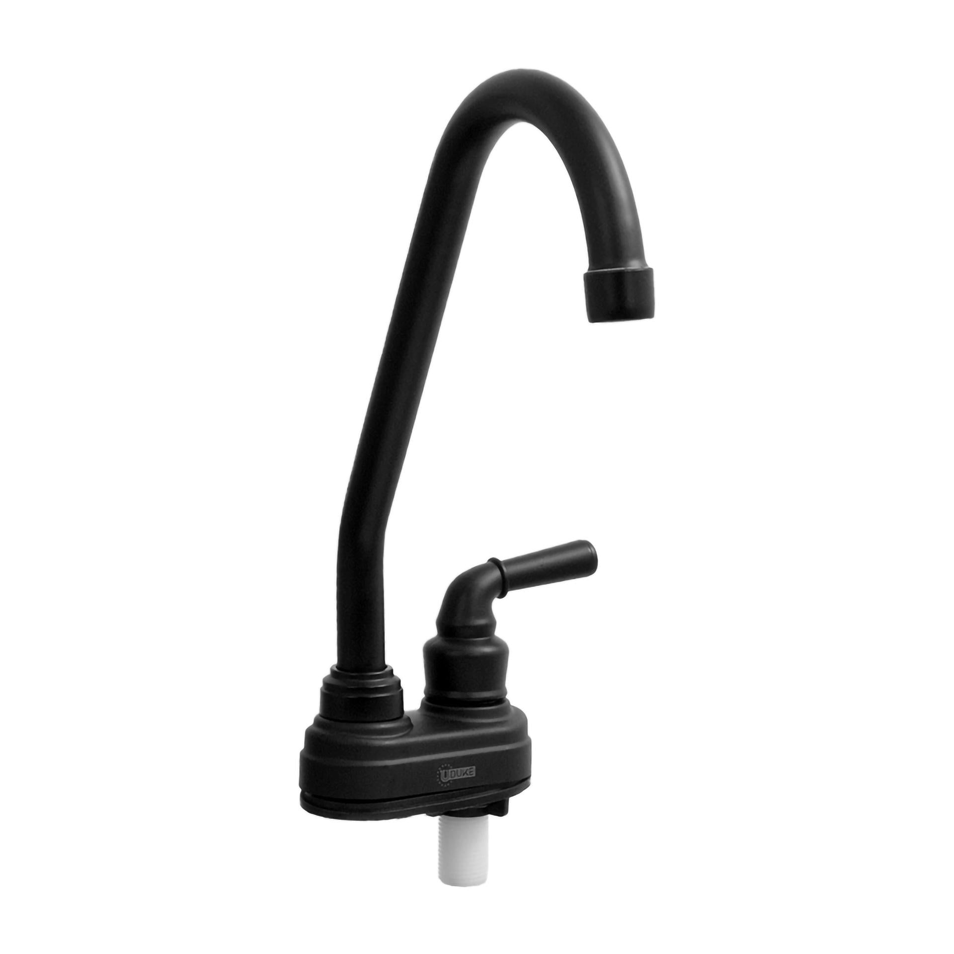 Llave Cuello Ganso Paleta Mesa Con Base  Negro Mate Uduke Ht1559