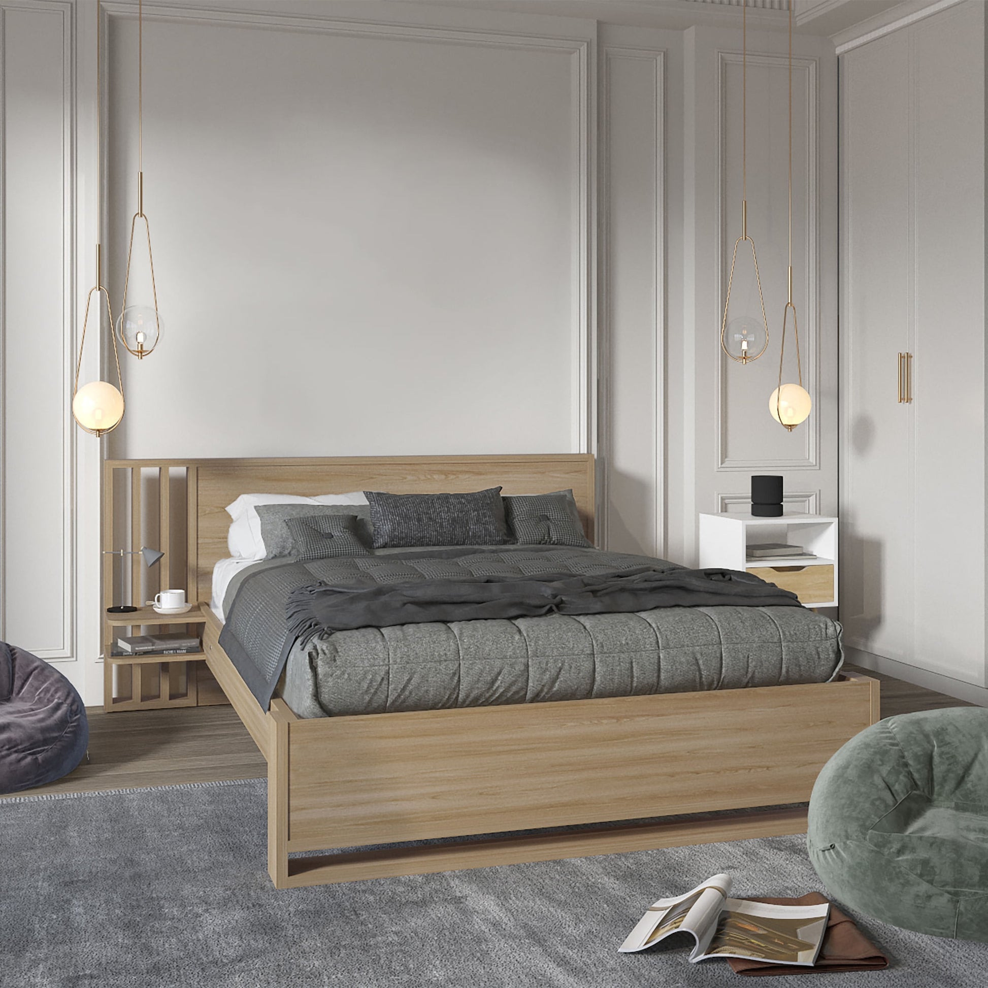 Cama Vance 140 Rta Fresno Europeo