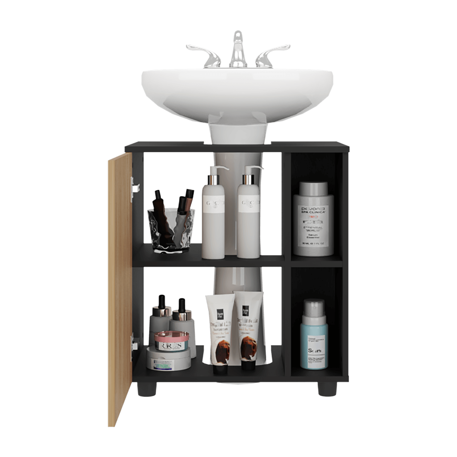 Mueble Para Lavamanos Pascuale 62X55X41 Rta Fresno Wengue
