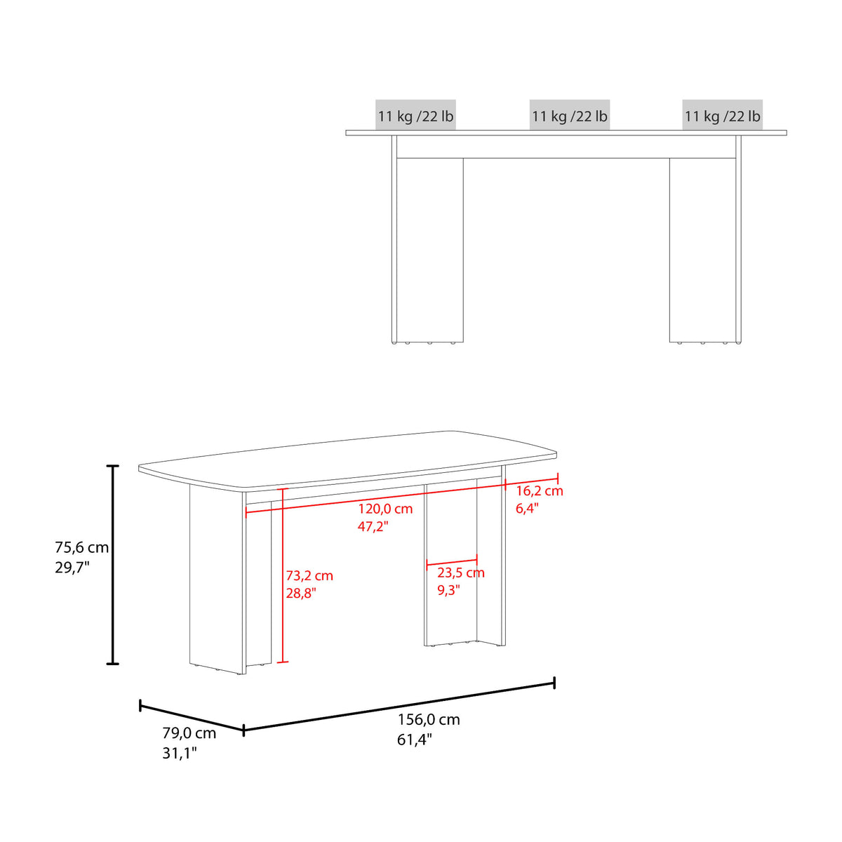 Mesa Comedor Bangkok 75X156X79 Rta Avellana