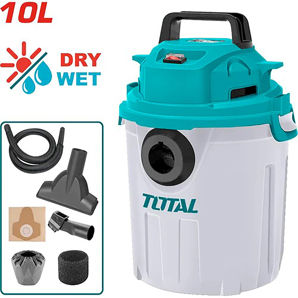 Aspiradora Y Sopladora Para Humedo Y Seco  10L 1200W Incluye Accesosiros Total Utvc12101