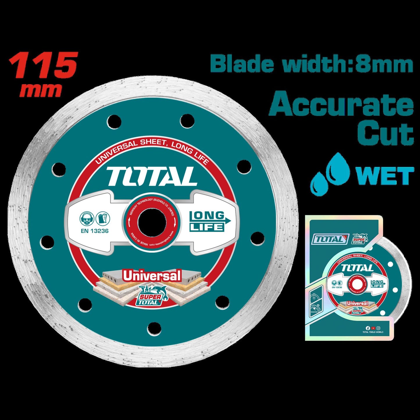 Disco De Corte Diamantado Continuo  4 12 115Mm Total Tac2121153