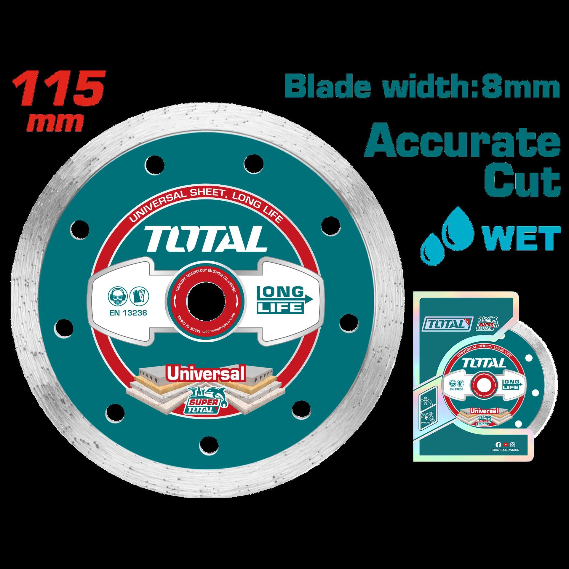 Disco De Corte Diamantado Continuo  4 12 115Mm Total Tac2121153