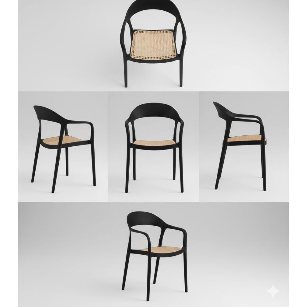 Silla Rio 81X57X53 Rta Negro Beige