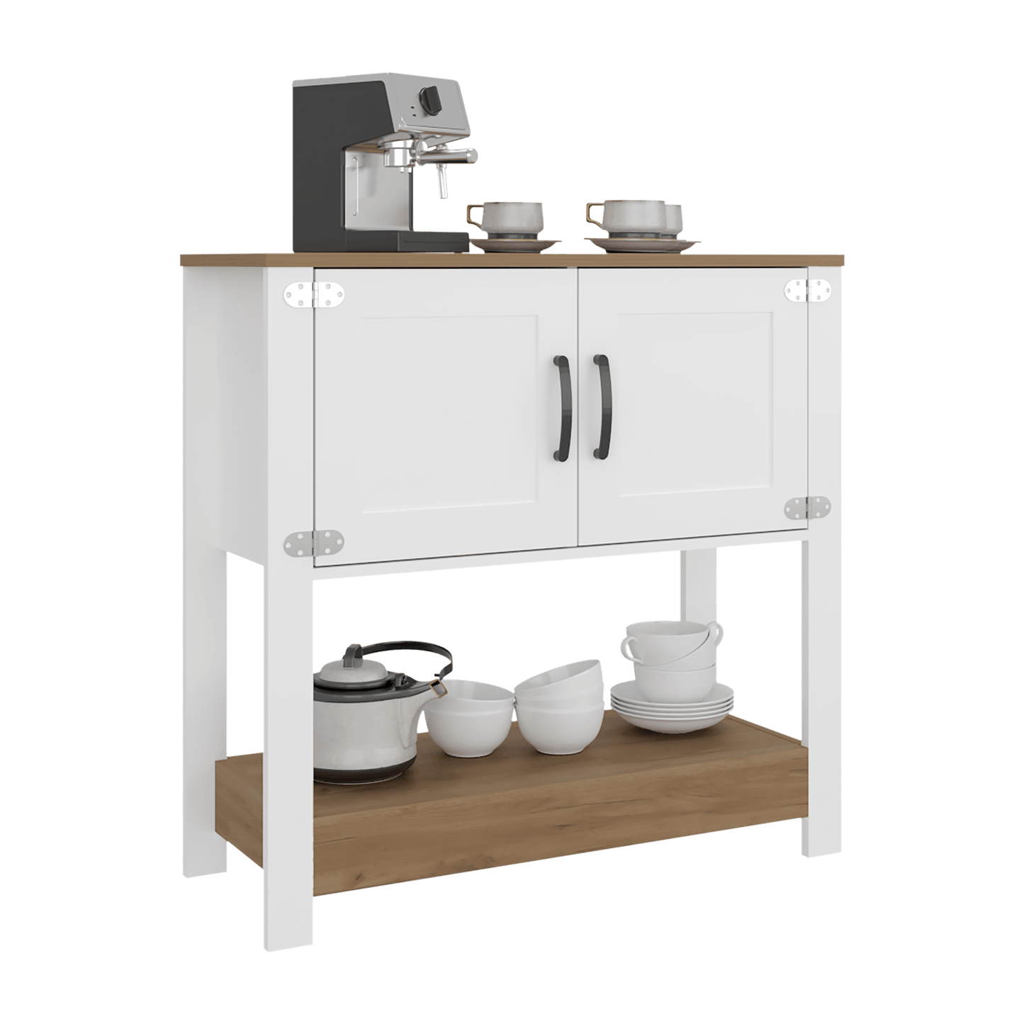 Estación De Café Latte 88X89X36 Rta Blanco Fresno Zf