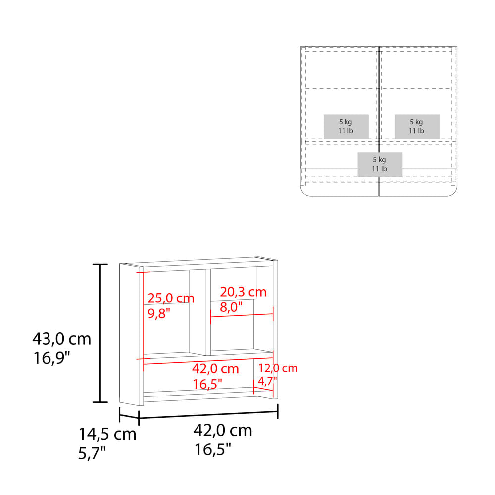 Botiquin Con Espejo Luv 43X45X14 Rta Blanco Zf