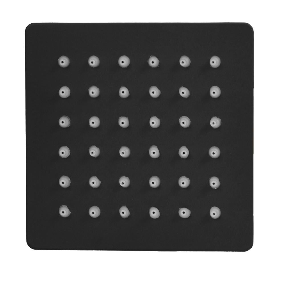 Ducha Regadera Uduke Negra Acero Inoxidable 4 Cuadrada Ht1619
