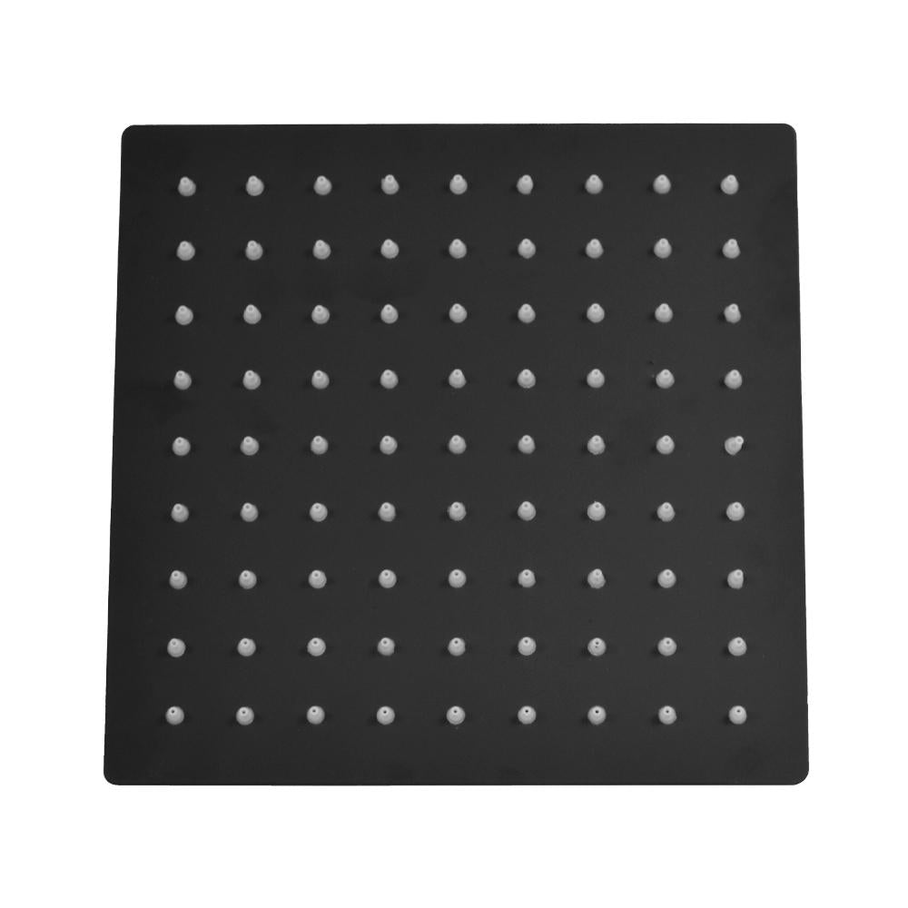 Ducha Regadera Uduke Negra Acero Inoxidable 8 Cuadrada Ht1621