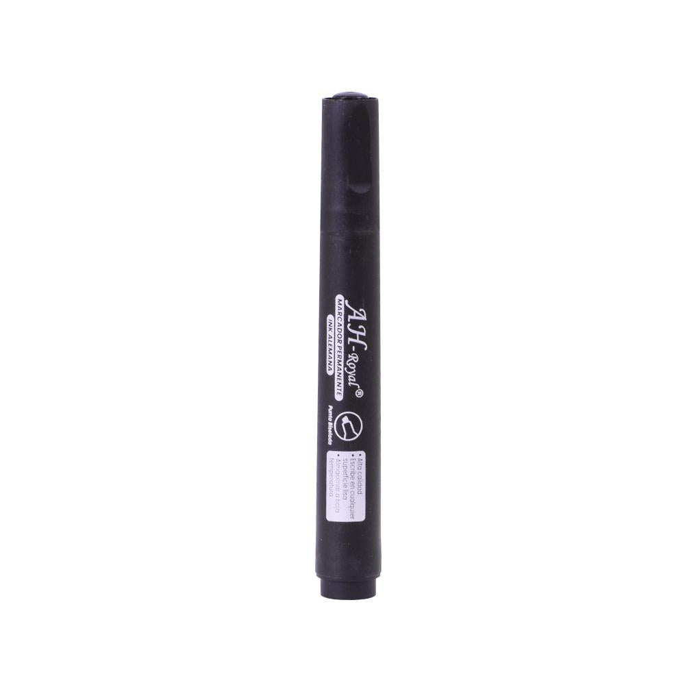 Marcador Ah Royal Permanente Biselado Negro Caja X 10