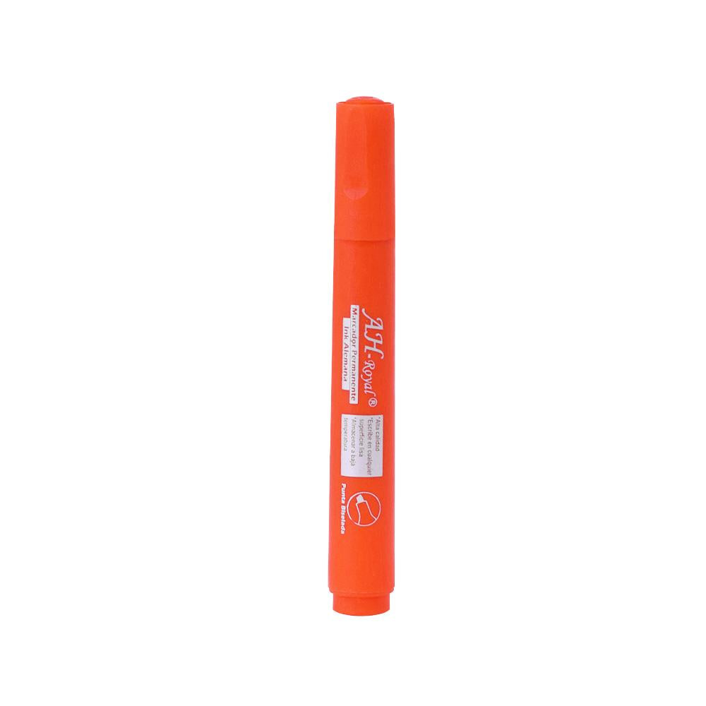 Marcador Ah Royal Permanente Biselado Rojo Caja X 10
