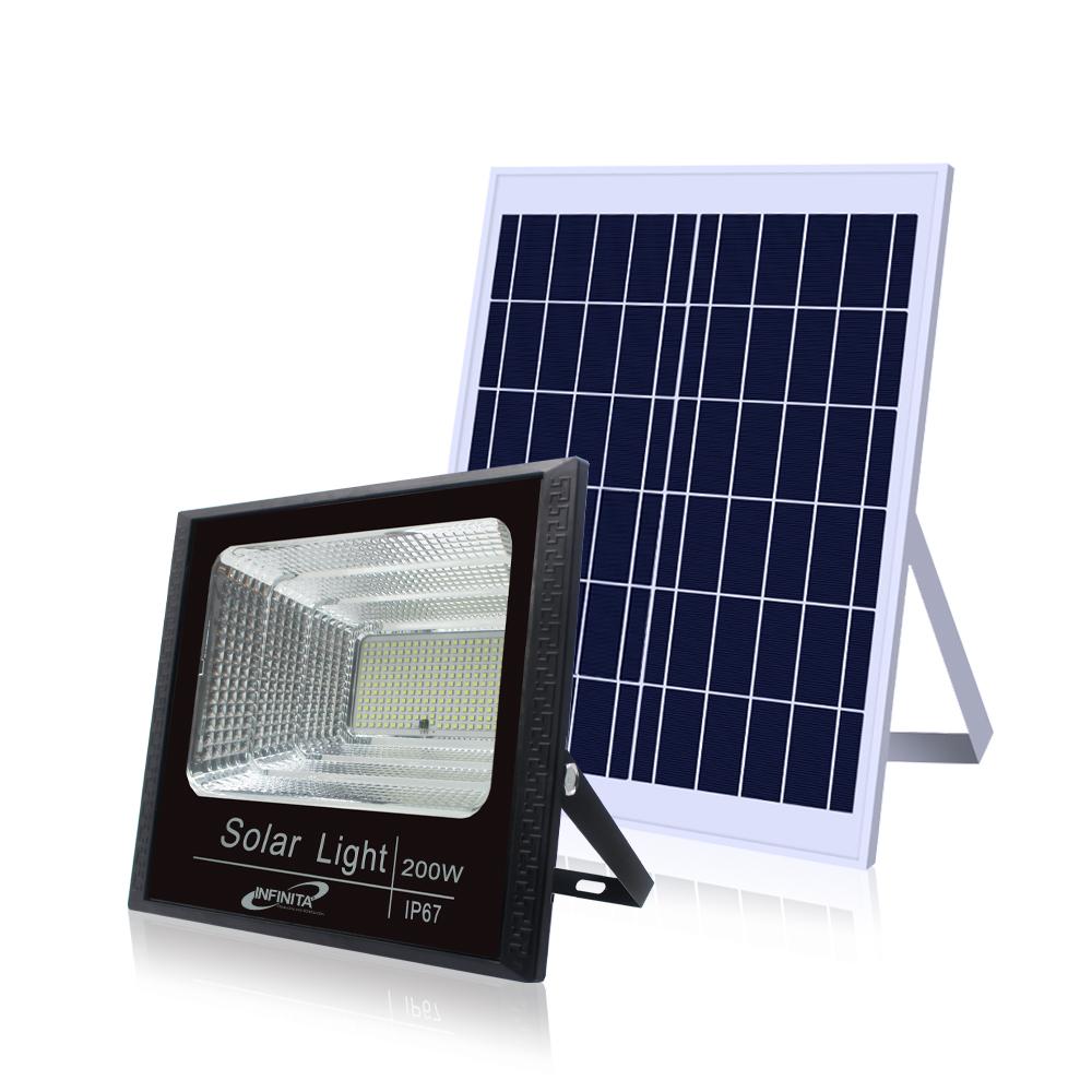 Reflector Led 200W Luz Dia  Panel Solar Ip67 Infrs2200W