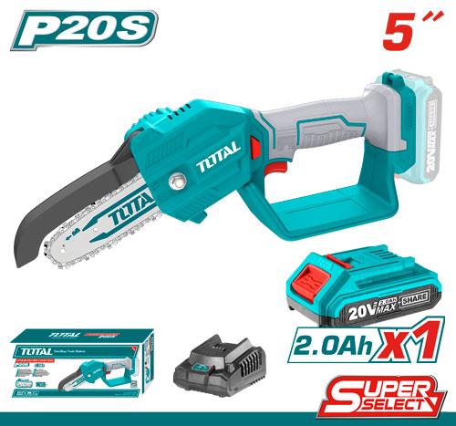 Sierra Mini Inalambrica De 5 20V Incluye Una Bateria Y Cargador Total Utgsli20581