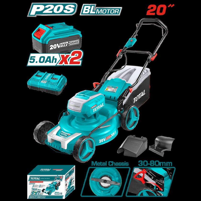 Cortadora De Cesped 40V Incluye 2 Baterias De 5Ah 1 Cargador Y 3 Accesorios  Total Utlmli20202
