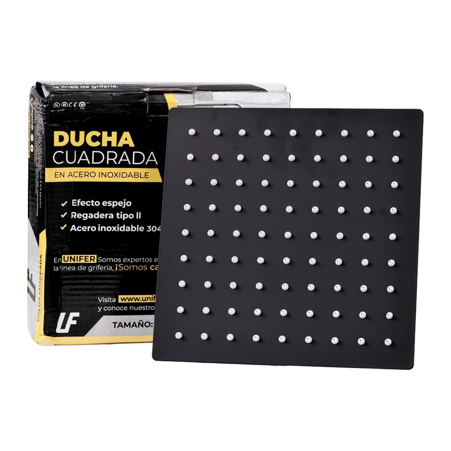 Ducha Cuadrada De 8 Negra 1620223