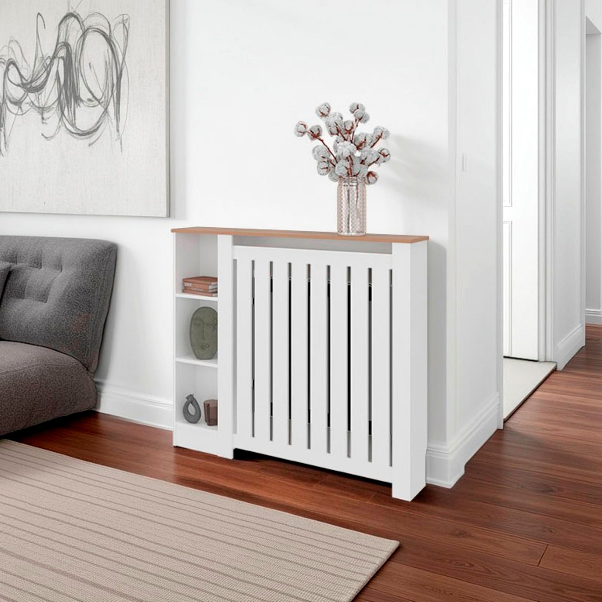 Mueble Auxiliar Radiador Joseph 105X122X20 Rta Blanco Fresno Zf