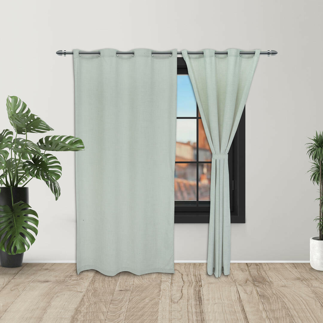 Cortina Lino Hueso Ancestral Argolla